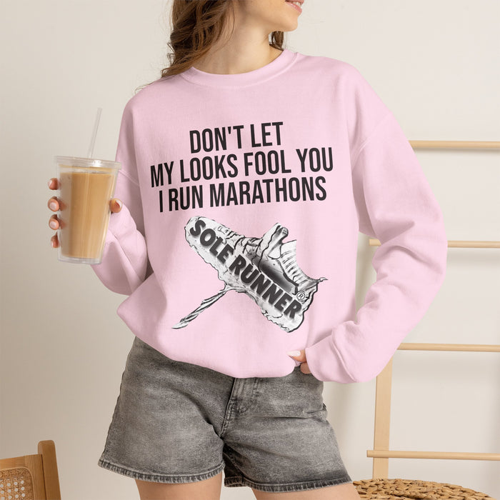 Don't Let My Looks Fool You. I Run Marathons: Unisex Heavy Blend™ Crewneck Sweatshirt