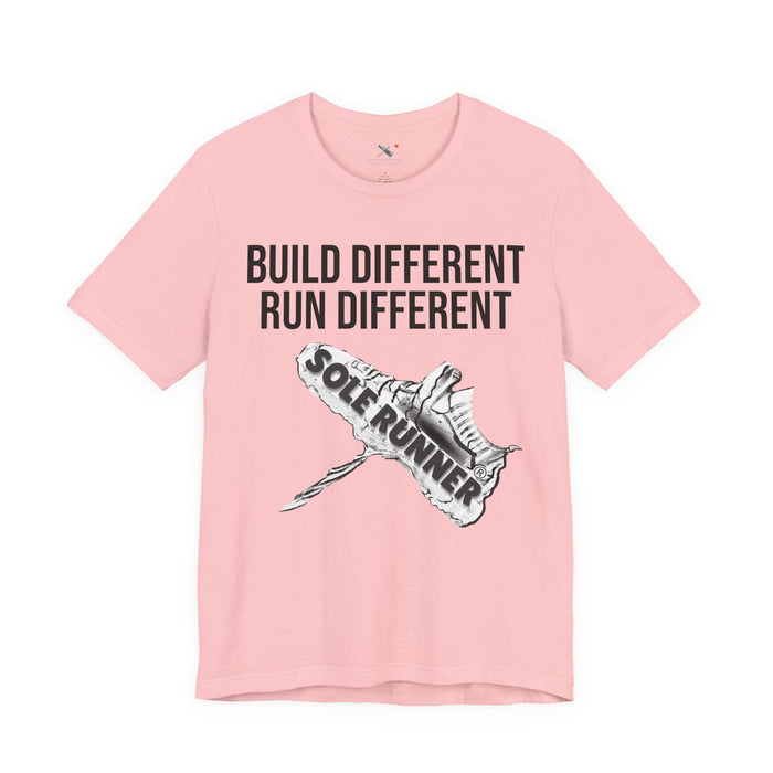 Built Different. Runs Different: Unisex Jersey Short Sleeve Tee