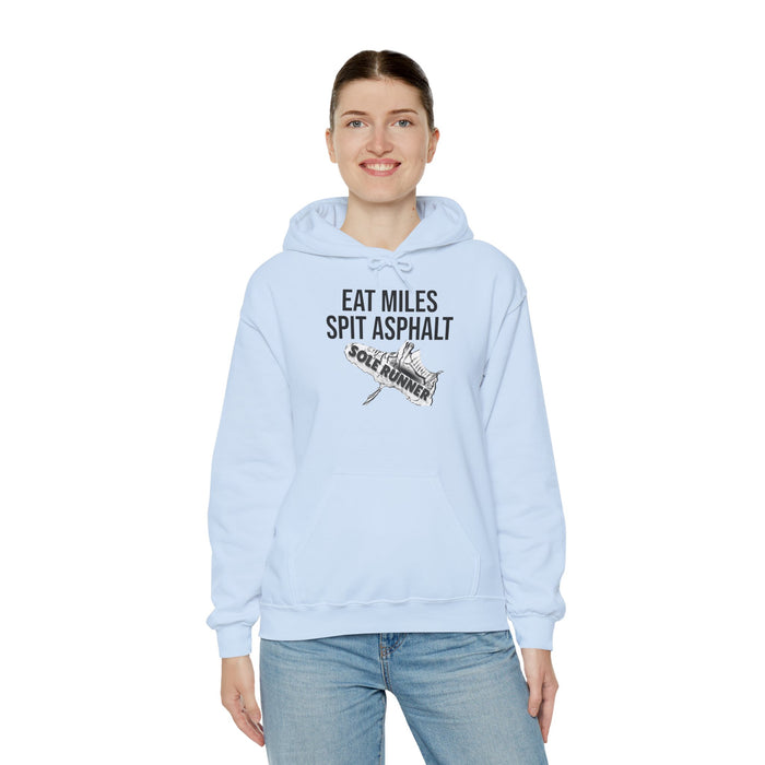 Eat Miles. Spit Ass-Phalt: Unisex Heavy Blend™ Hooded Sweatshirt