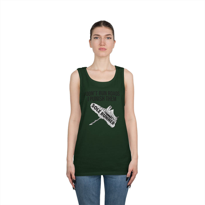 I Don't Run Roads. I Punish Them: Unisex Heavy Cotton Tank Top