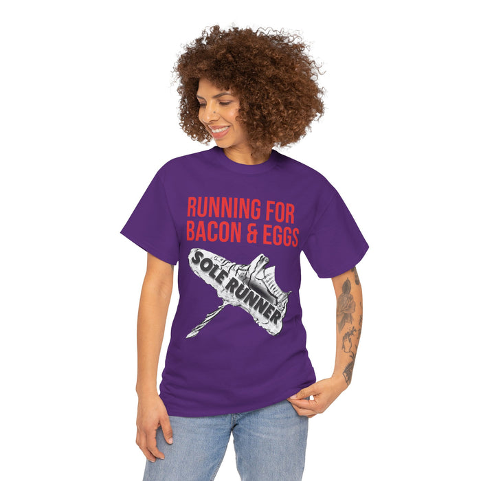 Running For Bacon & Eggs: Unisex Heavy Cotton Tee