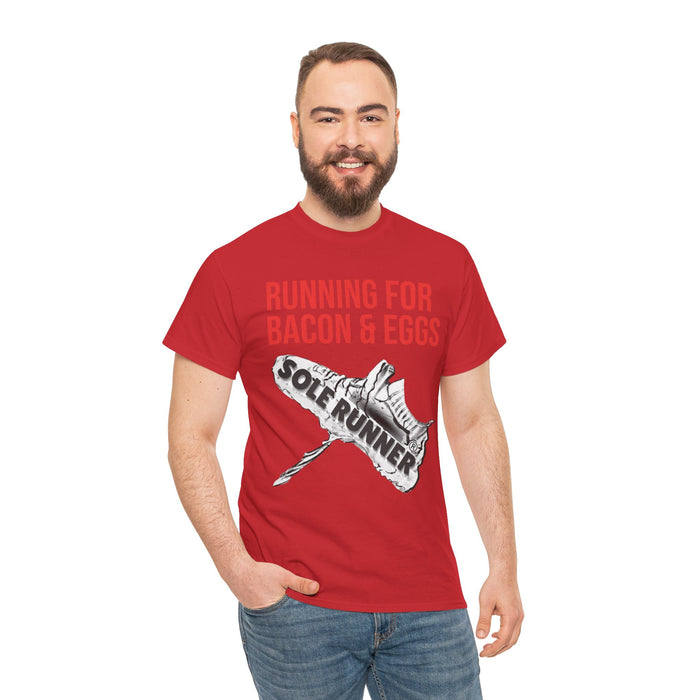 Running For Bacon & Eggs: Unisex Heavy Cotton Tee