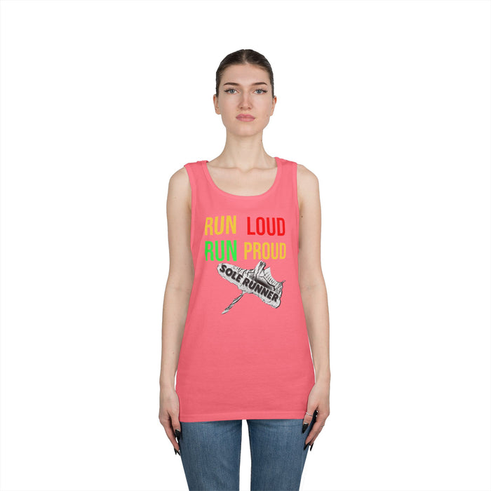 Run Loud Run Proud: Unisex Heavy Cotton Tank Top