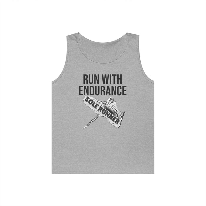 Run With Endurance: Unisex Heavy Cotton Tank Top