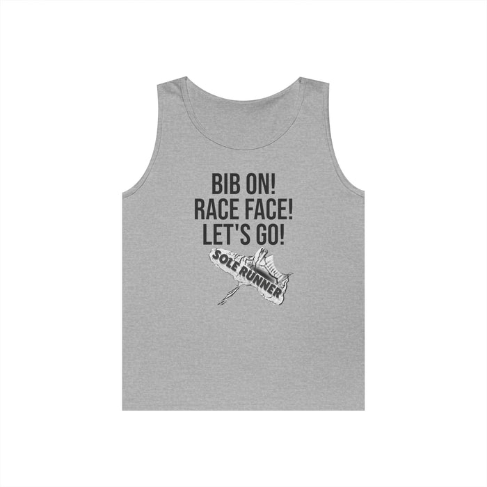 Bib On! Race Face! Let's Go!: Unisex Heavy Cotton Tank Top