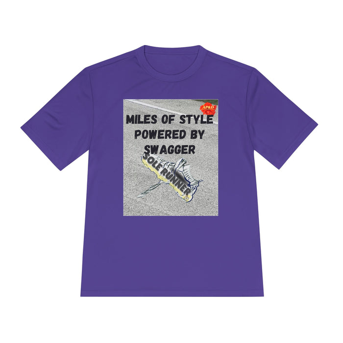Miles of Style Powered by Swagger-Whimsical Moisture Wicking Unisex T-Shirt For Runners