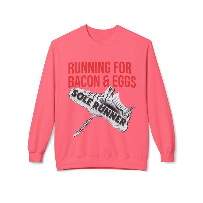 Running For Bacon & Eggs: Unisex Midweight Softstyle Fleece Crewneck Sweatshirt