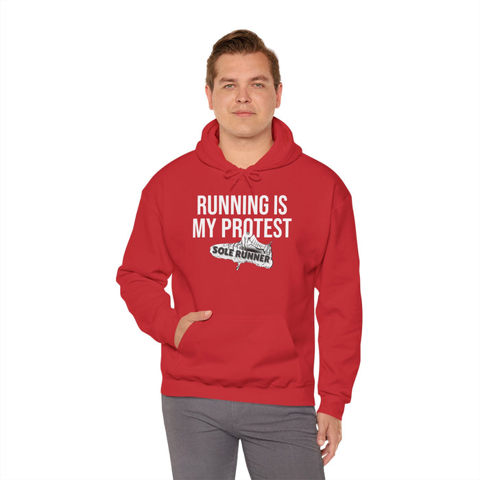 Running Is My Protest: Unisex Heavy Blend™ Hooded Sweatshirt