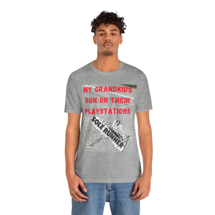 My Grandkids Run On Their Playstations: Unisex Jersey Short Sleeve Tee