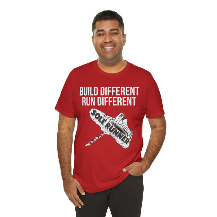 Built Different. Runs Different: Unisex Jersey Short Sleeve Tee