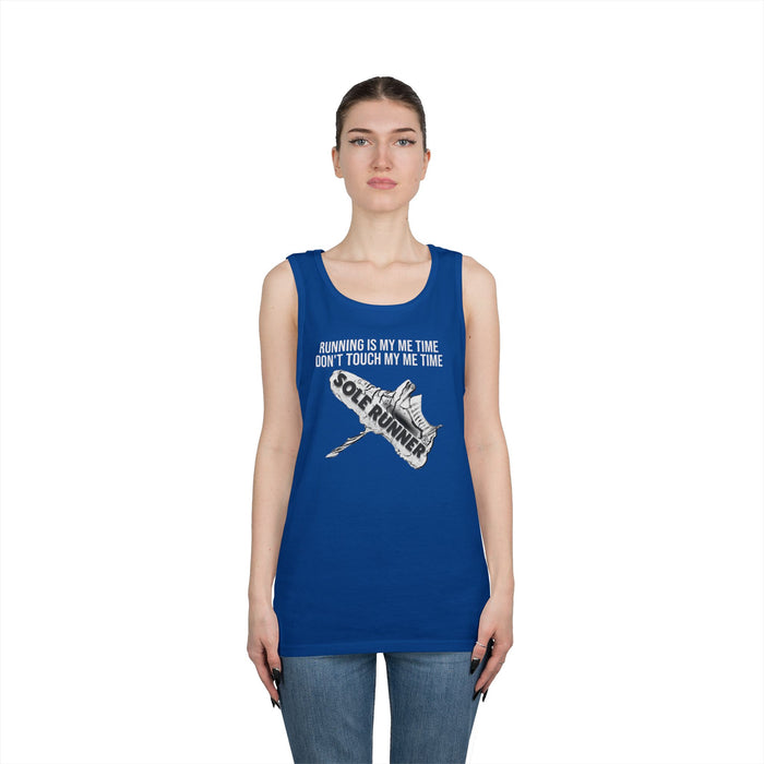 Running Is My Me Time. Don't Touch My Me Time: Unisex Heavy Cotton Tank Top