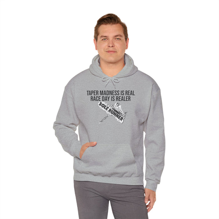 Taper Madness Is Real, Race Day Is Realer: Unisex Heavy Blend™ Hooded Sweatshirt