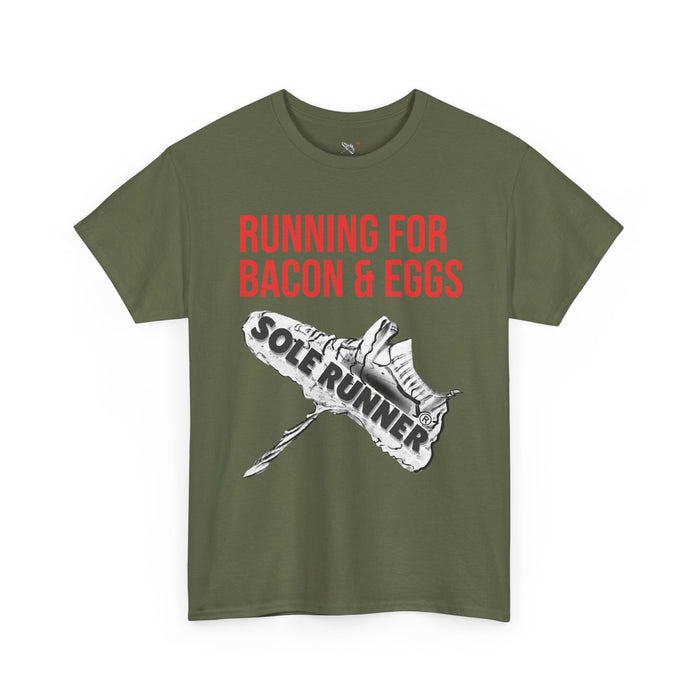 Running For Bacon & Eggs: Unisex Heavy Cotton Tee