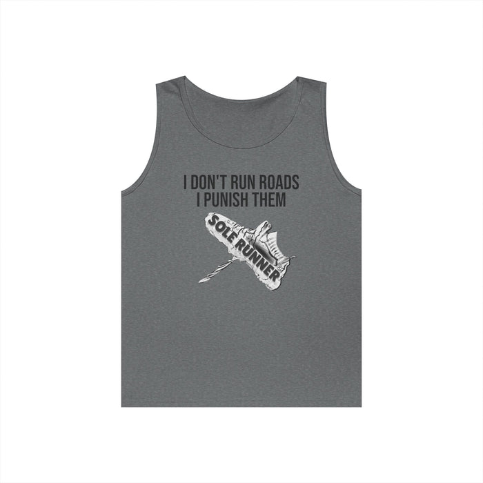 I Don't Run Roads. I Punish Them: Unisex Heavy Cotton Tank Top