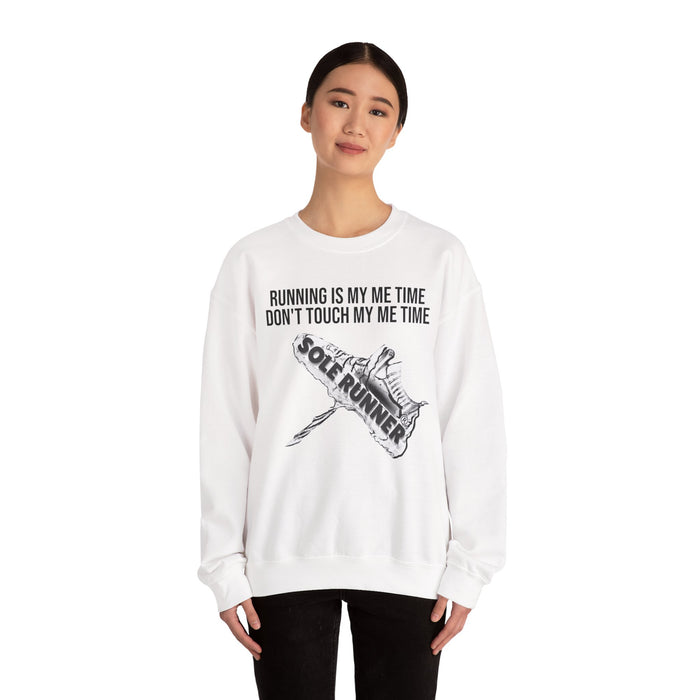 Running Is My Me Time. Don't Touch My Me Time: Unisex Heavy Blend™ Crewneck Sweatshirt