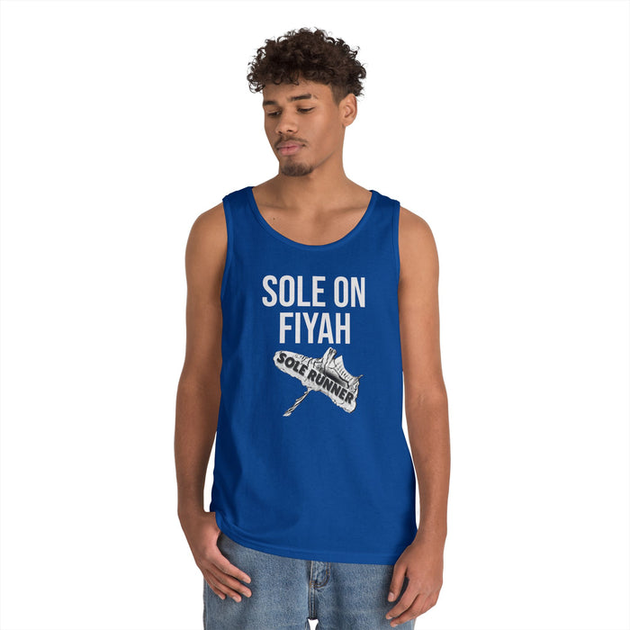Sole On Fiyah: Unisex Heavy Cotton Tank Top