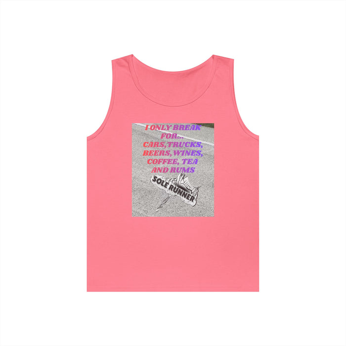 I Only Run For Cars, Trucks, Beers, Wines, Coffee, Tea, And Rums: Unisex Heavy Cotton Tank Top