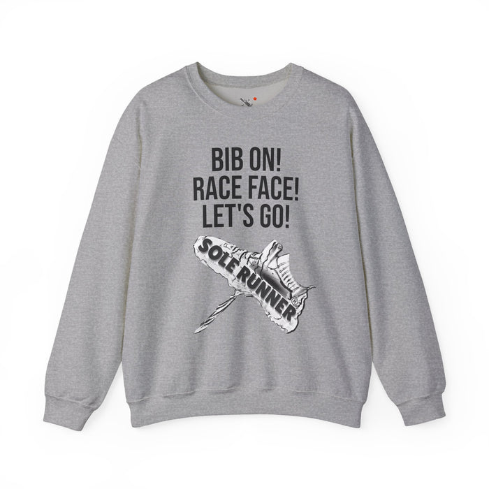 Bib On! Race Face! Let's Go!: Unisex Heavy Blend™ Crewneck Sweatshirt