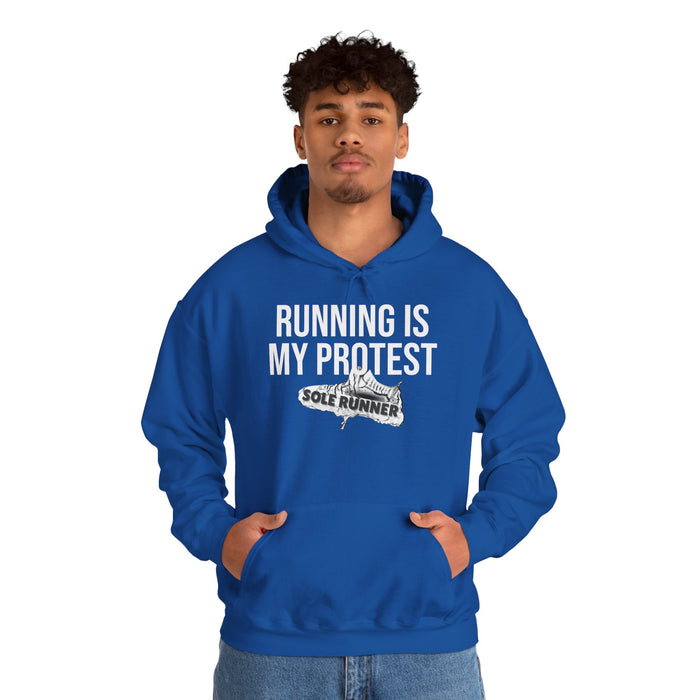 Running Is My Protest: Unisex Heavy Blend™ Hooded Sweatshirt