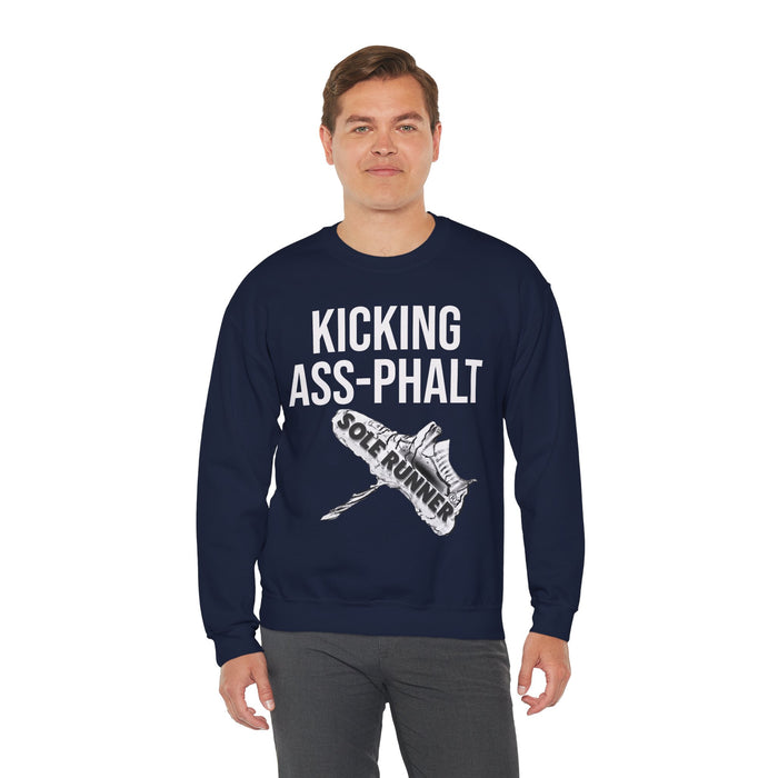 Kicking Ass-Phalt: Unisex Heavy Blend™ Crewneck Sweatshirt