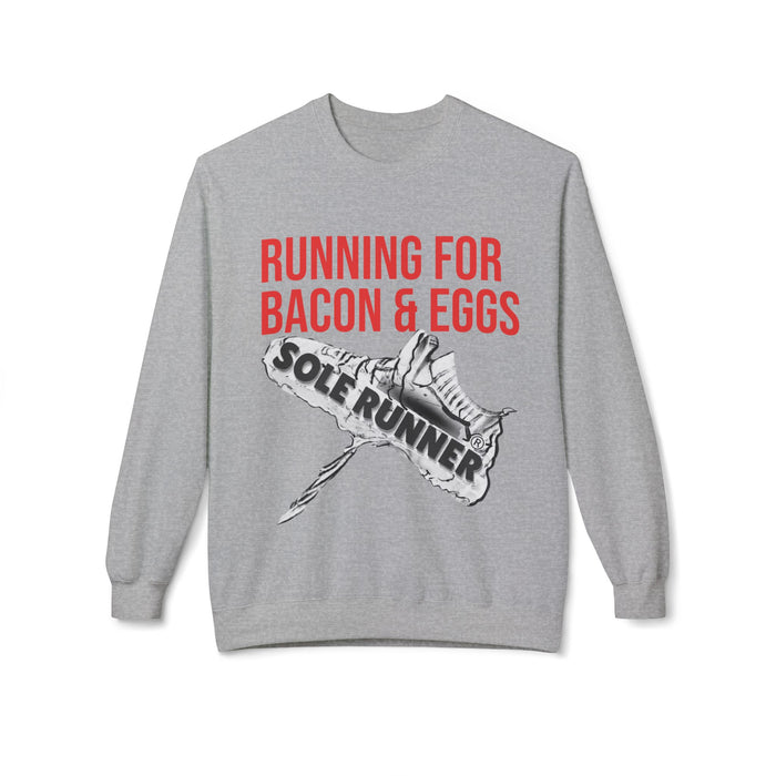 Running For Bacon & Eggs: Unisex Midweight Softstyle Fleece Crewneck Sweatshirt