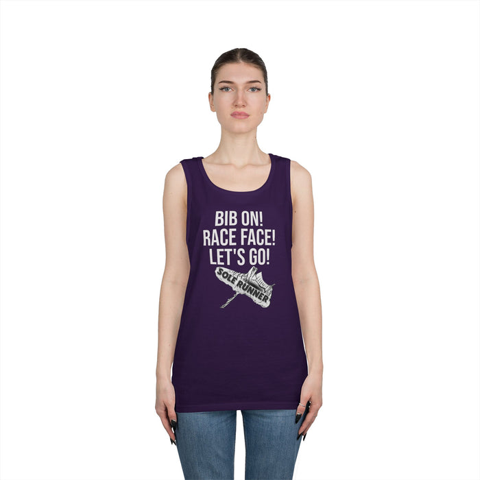 Bib On! Race Face! Let's Go!: Unisex Heavy Cotton Tank Top