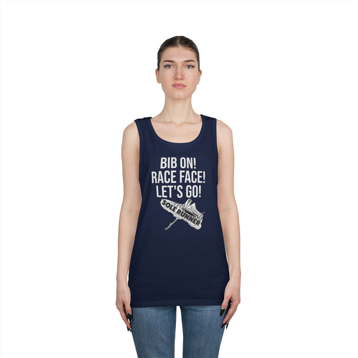 Bib On! Race Face! Let's Go!: Unisex Heavy Cotton Tank Top