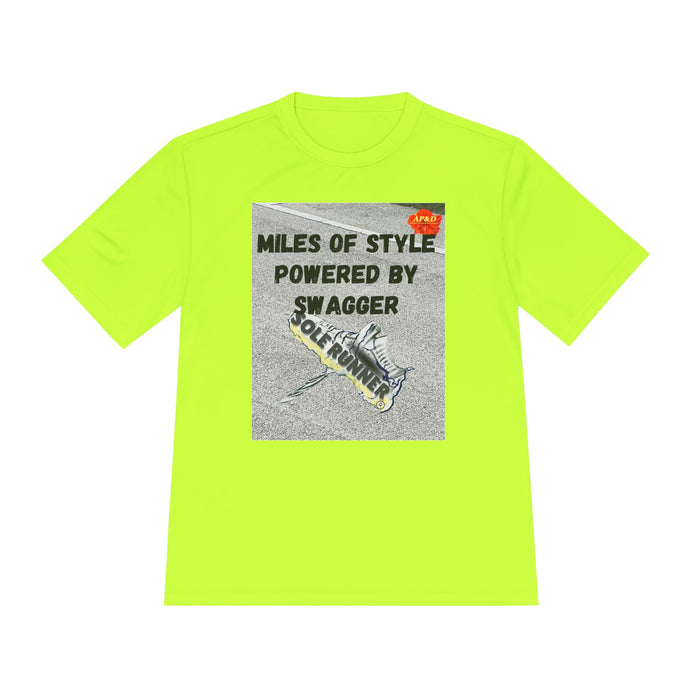 Miles of Style Powered by Swagger-Whimsical Moisture Wicking Unisex T-Shirt For Runners