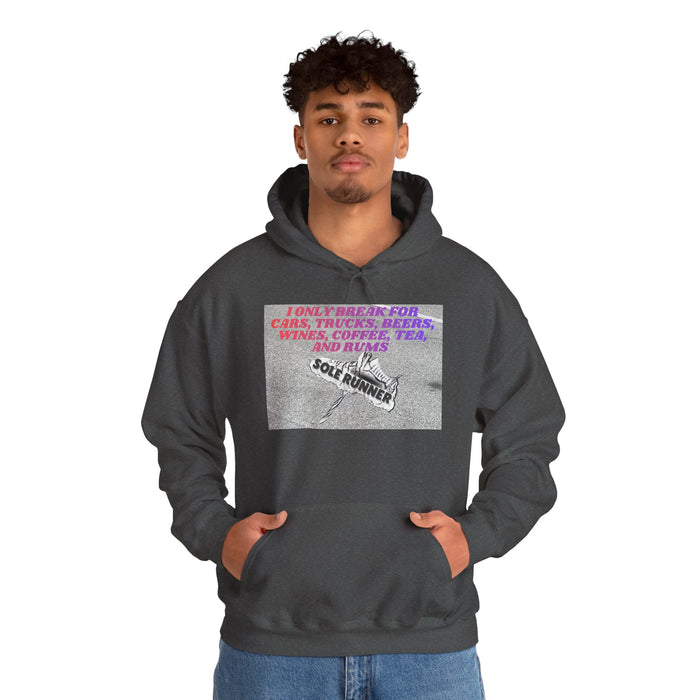 I Only Break For Cars, Trucks, Beers, Wines, Coffee, Tea, and Rums: Unisex Heavy Blend™ Hooded Sweatshirt