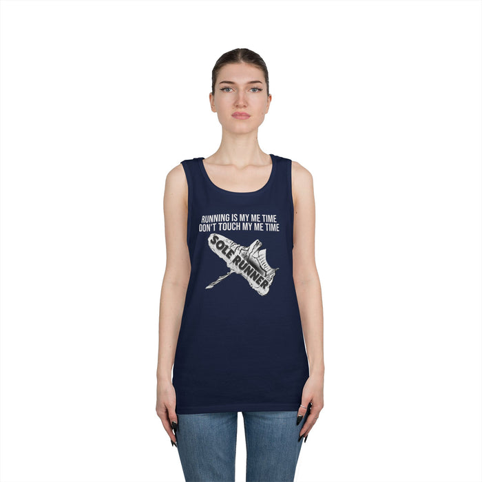 Running Is My Me Time. Don't Touch My Me Time: Unisex Heavy Cotton Tank Top