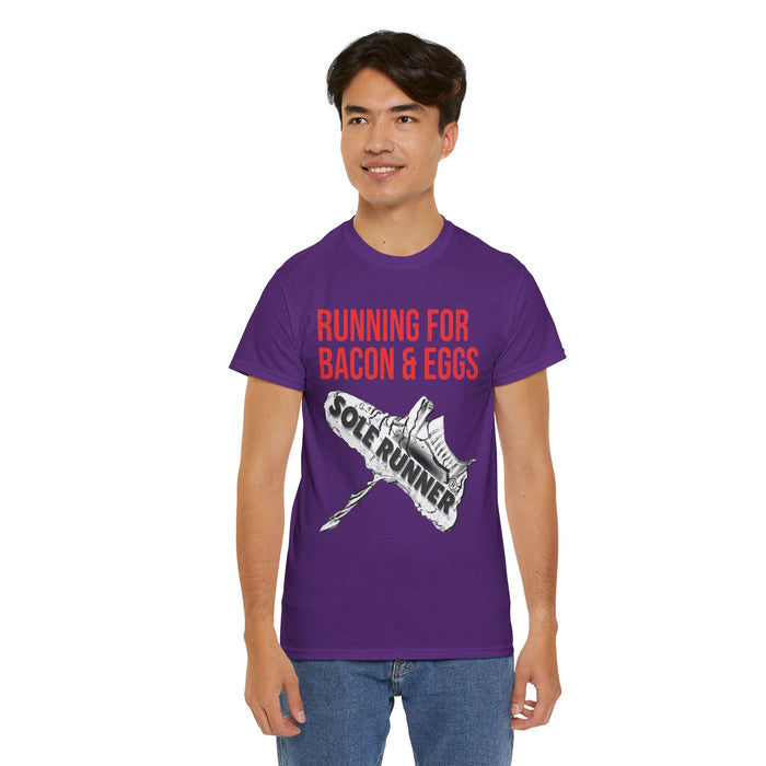 Running For Bacon & Eggs: Unisex Heavy Cotton Tee