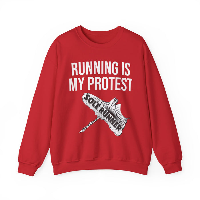 Running Is My Protest: Unisex Heavy Blend™ Crewneck Sweatshirt