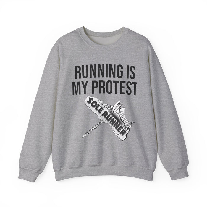 Running Is My Protest: Unisex Heavy Blend™ Crewneck Sweatshirt