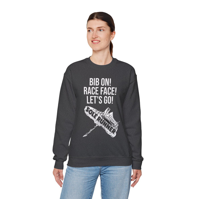 Bib On! Race Face! Let's Go!: Unisex Heavy Blend™ Crewneck Sweatshirt
