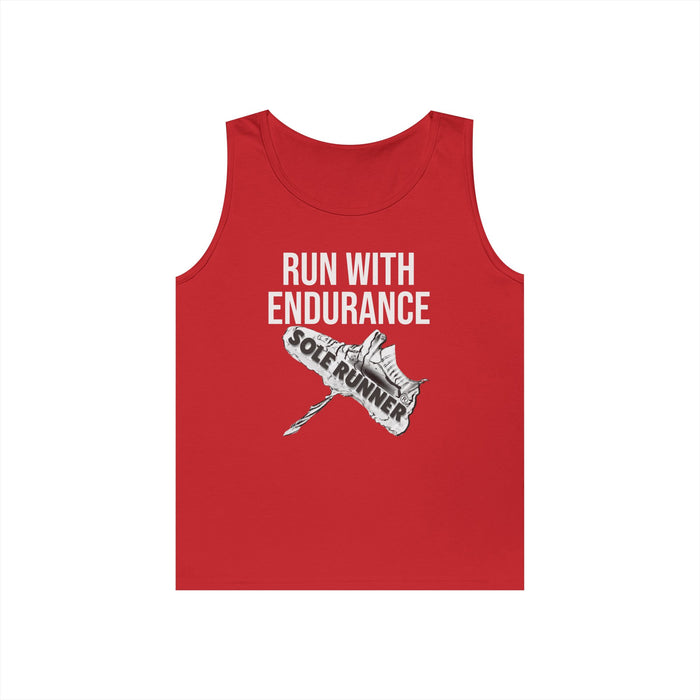Run With Endurance: Unisex Heavy Cotton Tank Top