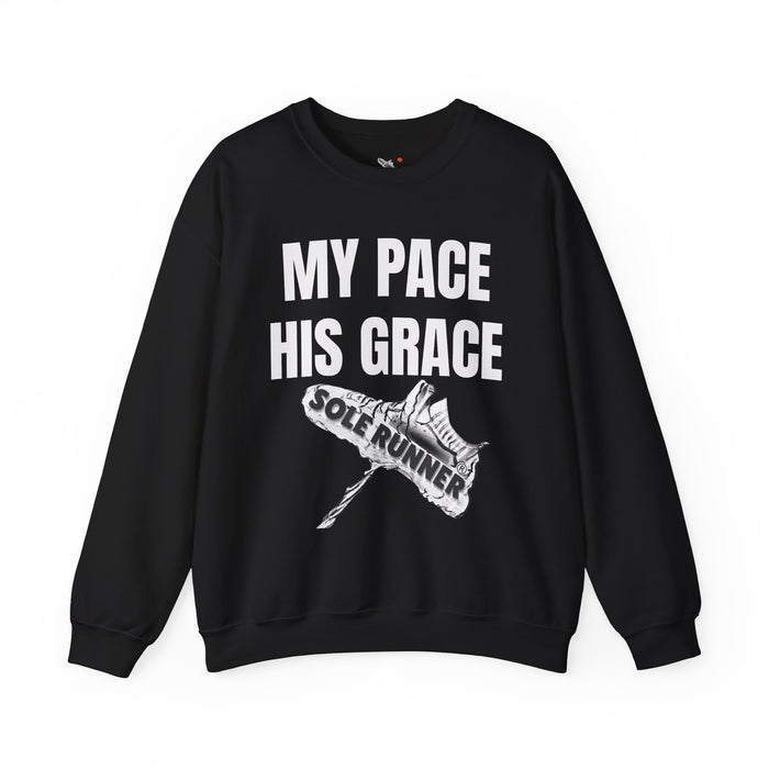 MY PACE. HIS GRACE: Unisex Heavy Blend™ Crewneck Sweatshirt