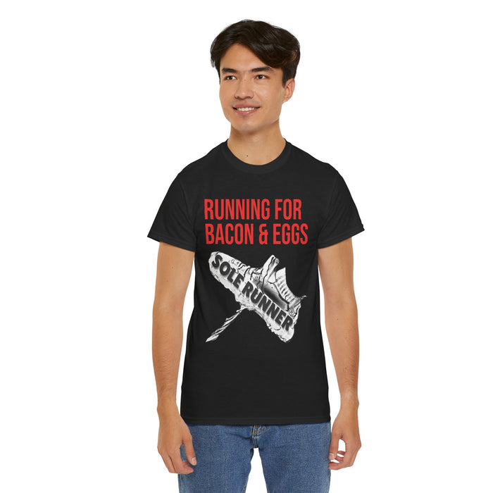 Running For Bacon & Eggs: Unisex Heavy Cotton Tee