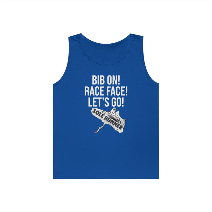 Bib On! Race Face! Let's Go!: Unisex Heavy Cotton Tank Top