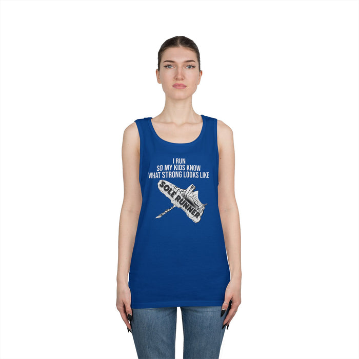 I Run So My Kids Know What Strong Looks Like: Unisex Heavy Cotton Tank Top
