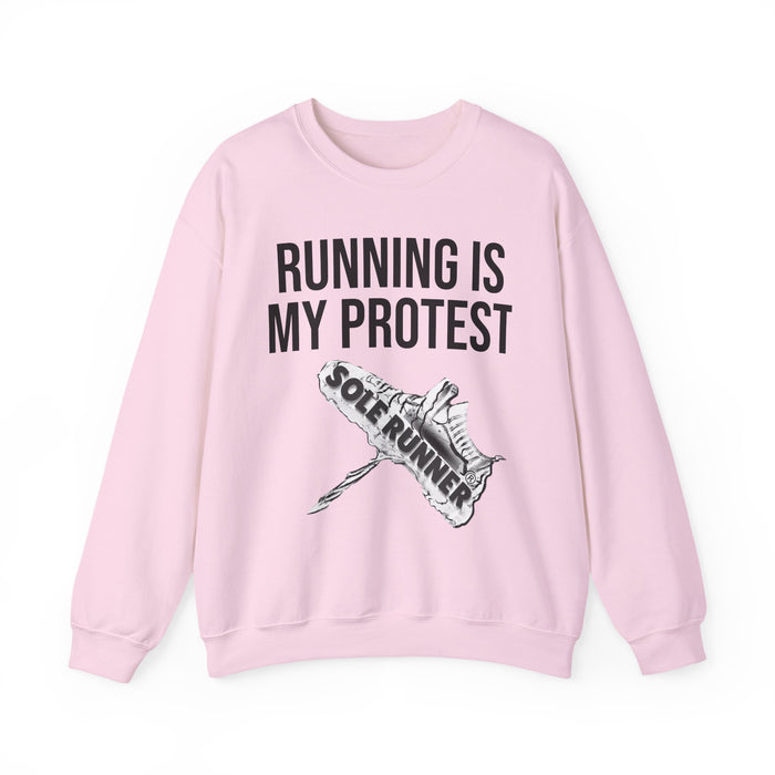 Running Is My Protest: Unisex Heavy Blend™ Crewneck Sweatshirt