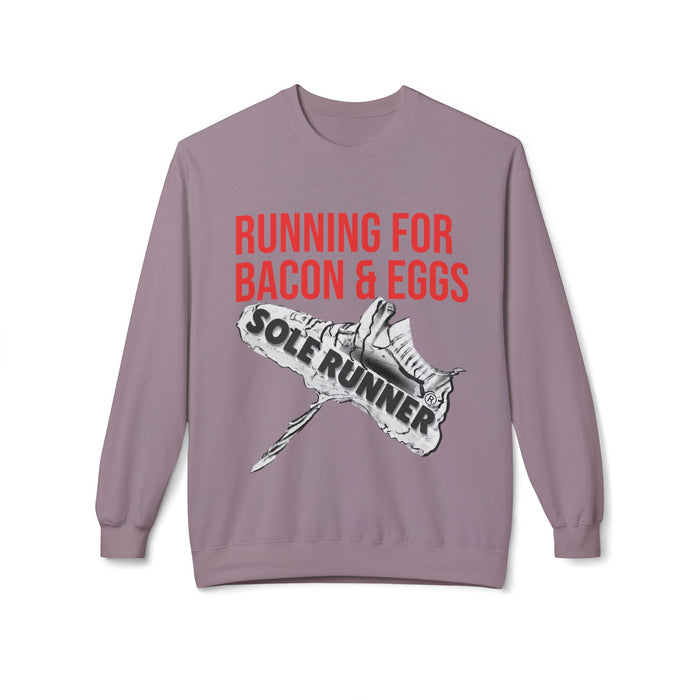 Running For Bacon & Eggs: Unisex Midweight Softstyle Fleece Crewneck Sweatshirt