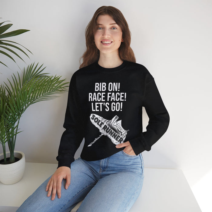 Bib On! Race Face! Let's Go!: Unisex Heavy Blend™ Crewneck Sweatshirt