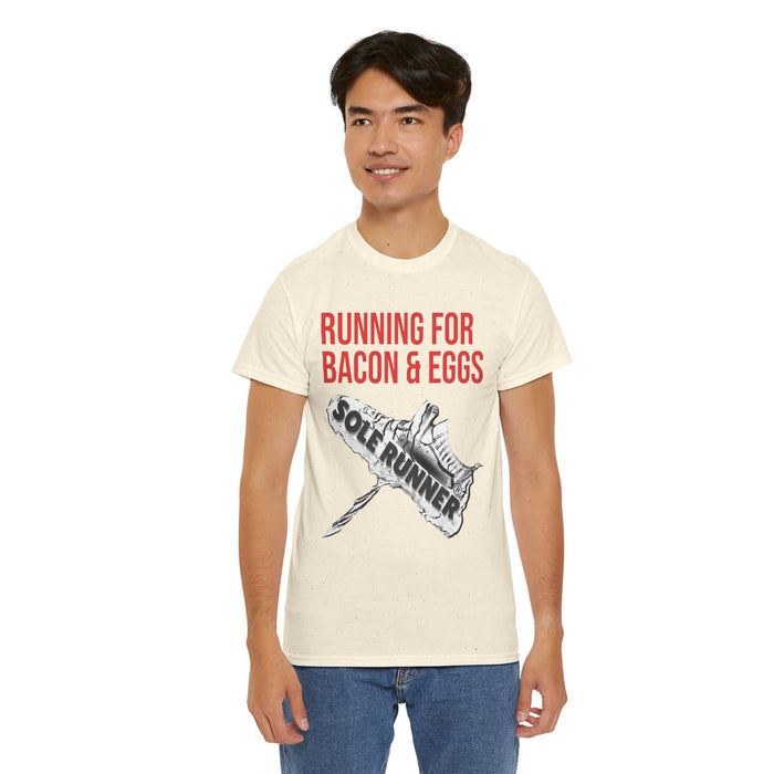 Running For Bacon & Eggs: Unisex Heavy Cotton Tee