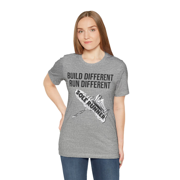 Built Different. Runs Different: Unisex Jersey Short Sleeve Tee