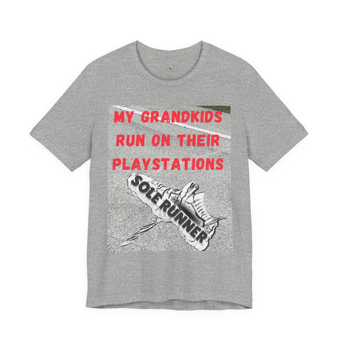 My Grandkids Run On Their Playstations: Unisex Jersey Short Sleeve Tee