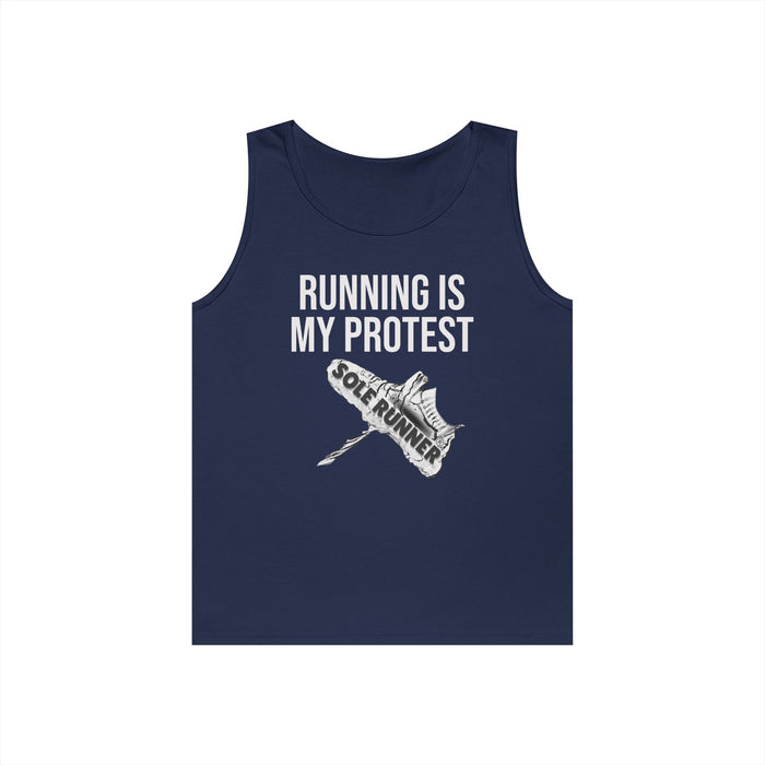 Running Is My Protest: Unisex Heavy Cotton Tank Top