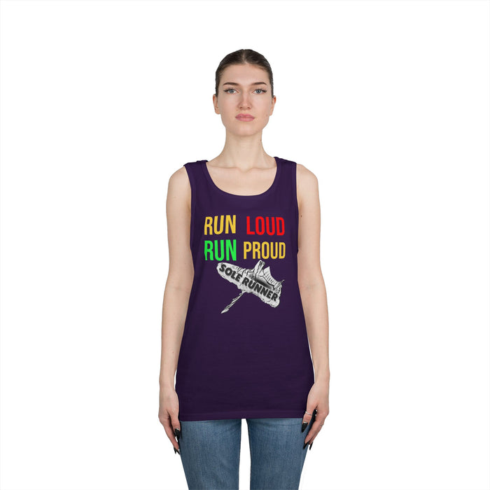 Run Loud Run Proud: Unisex Heavy Cotton Tank Top