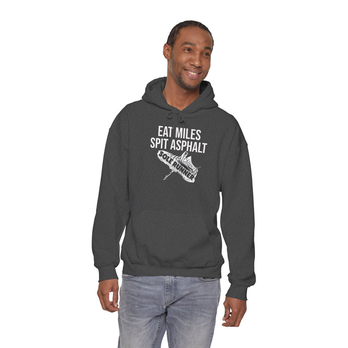 Eat Miles. Spit Ass-Phalt: Unisex Heavy Blend™ Hooded Sweatshirt