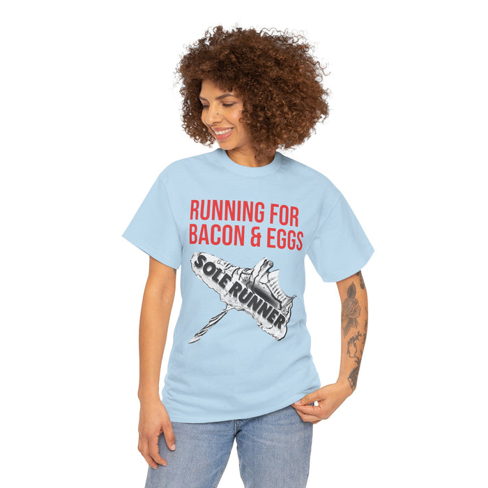 Running For Bacon & Eggs: Unisex Heavy Cotton Tee