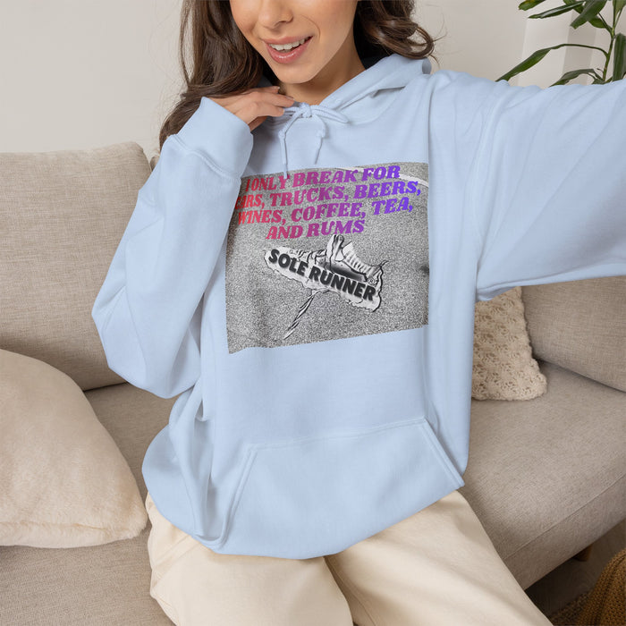 I Only Break For Cars, Trucks, Beers, Wines, Coffee, Tea, and Rums: Unisex Heavy Blend™ Hooded Sweatshirt